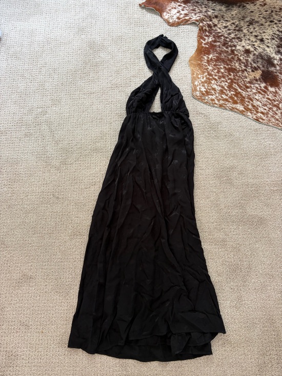 Vintage Dresses & Skirts - Vintage Black Halter Maxi Dress